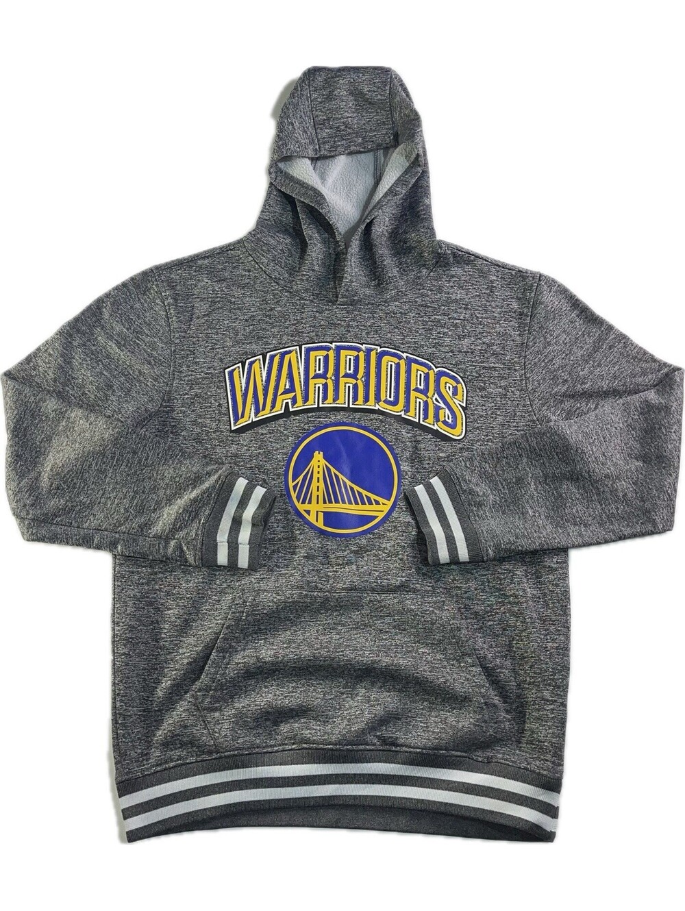NBA Golden State Warriors Hoodie Men’s Large Gray Pullover Fleece Sweatshirt